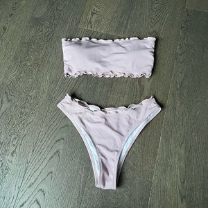 Like New Zaful Lettuce Bikini Set